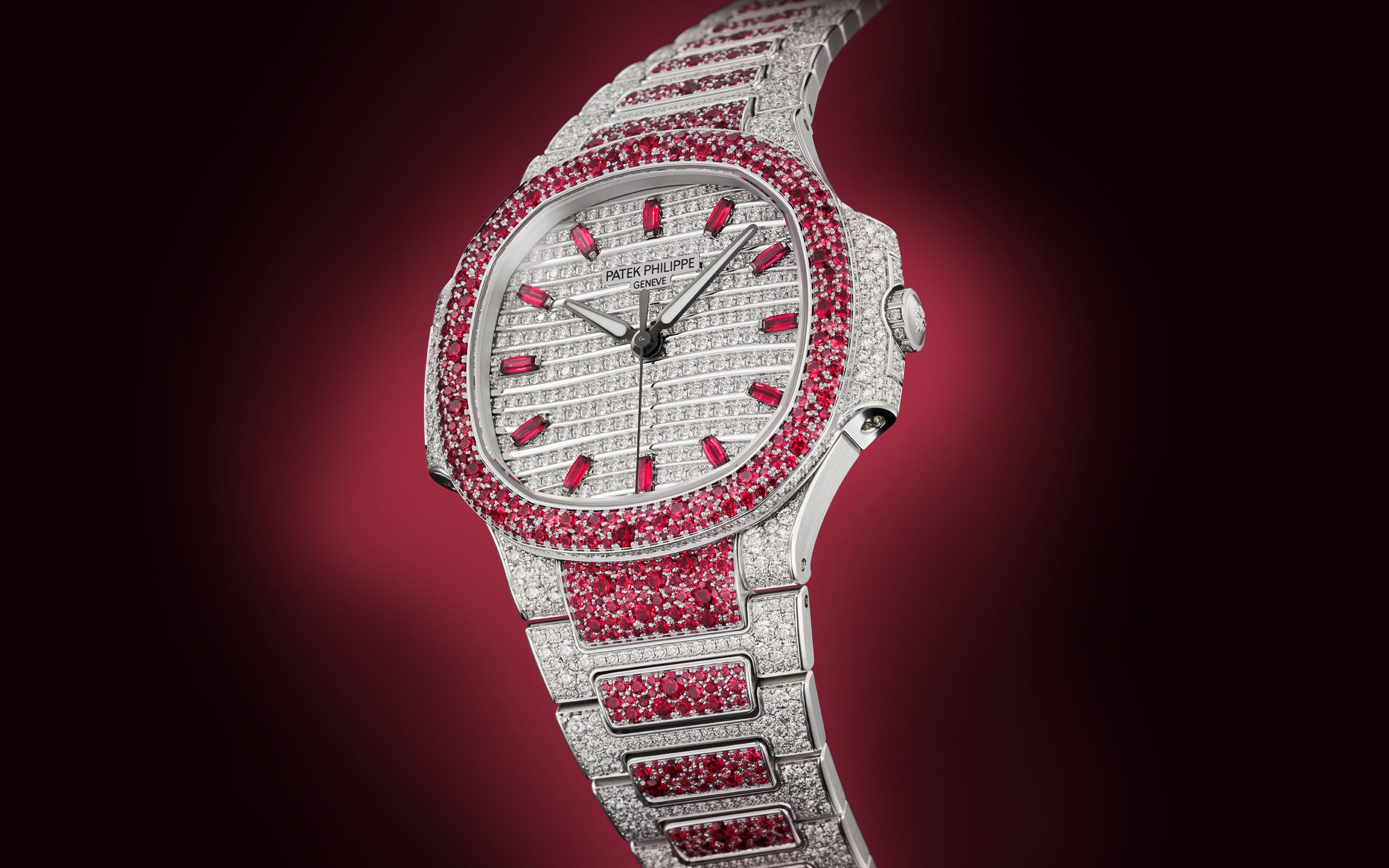 Patek Philippe Nautilus Haute Joaillerie red; Luxe Gulf Magazine