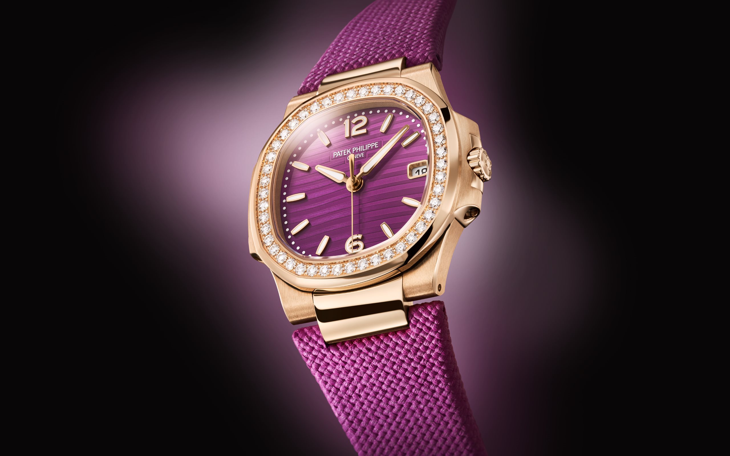 Patek Philippe Nautilus purple; Luxe Gulf Magazine