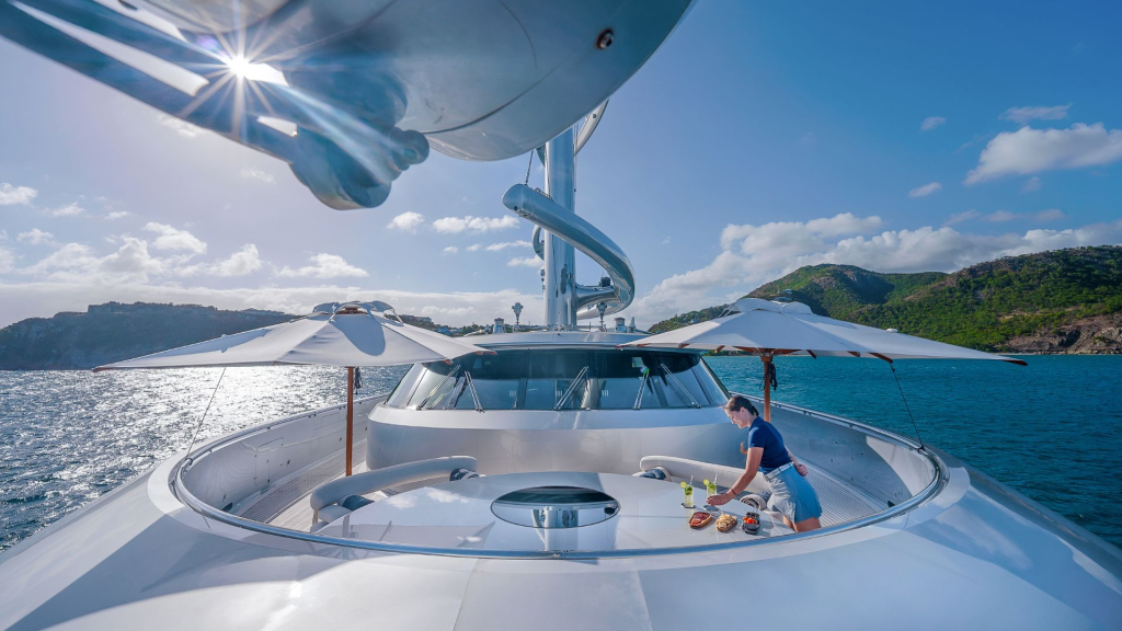 Jumeirah Maltese Falcon Exterior Foredeck Outdoor Bar Setup